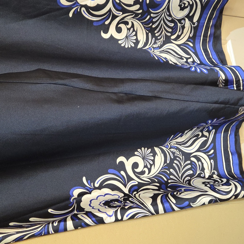 Nwt XL Ellen Tracy Navy and White Wide Leg Pull Up Pants - Picture 9 of 15